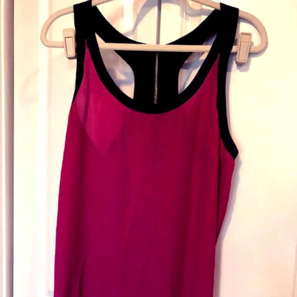 EXPRESS - silky/tee pink tank top - Size L